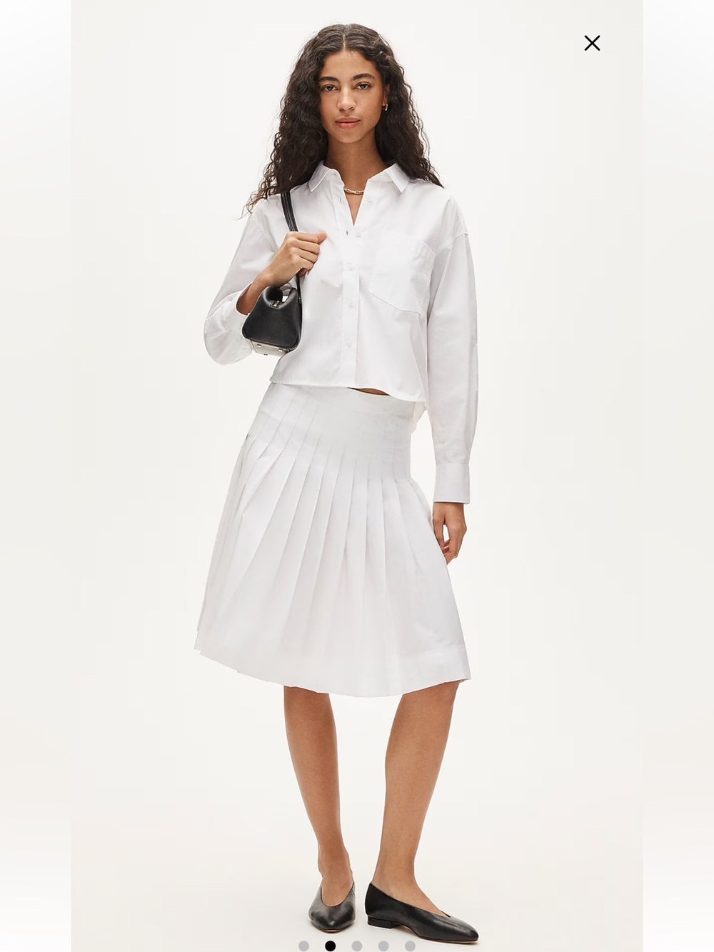 J.Crew Étienne cropped button-up shirt in cotton poplin - White